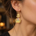 Boucles d'Oreilles Om et Lotus 7 Chakras - Vignette | Médiéfan