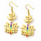 Boucles d'Oreilles Om et Lotus 7 Chakras Doré