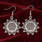 Boucles d'Oreilles Rosace Perlée Fleur de Vie - Vignette | Médiéfan