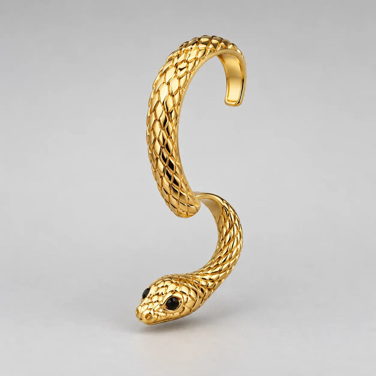 Boucles d’Oreilles Serpent Lové au Lobe Doré