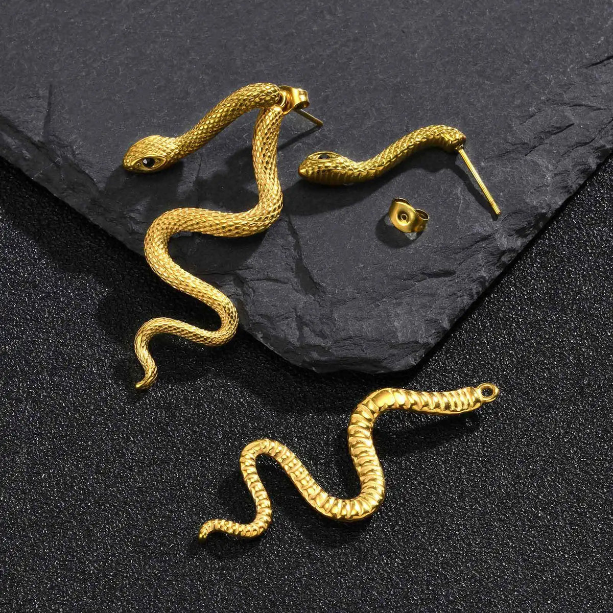 Boucles d'Oreilles Serpent Traversant