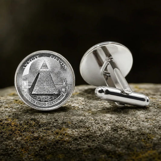 Boutons de manchette Illuminati triangle et pyramide