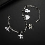 Bracelet à Breloques Main de Fatima, Chai et Étoile de David - Vignette | Médiéfan