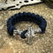 Bracelet à corde Viking Argenté - Mjolnir Bleu / 19 cm