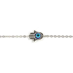 Bracelet Chaîne Fine Main de Fatima Œil Bleu - Vignette | Médiéfan