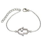 Bracelet Chaîne Main de Fatima Ajourée et Solitaire - Vignette | Médiéfan