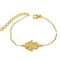 Bracelet Chaîne Main de Fatima Filigranée Sertie Doré