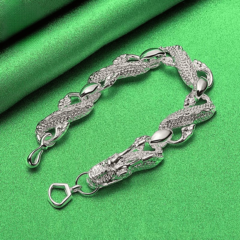Bracelet Chaîne Tête de Dragon Doré