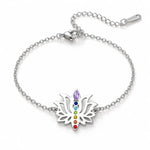 Bracelet Chaînette Fleur de Lotus 7 Chakras - Vignette | Médiéfan