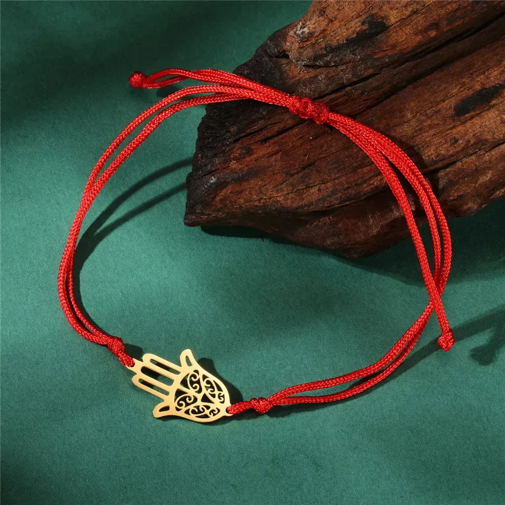 Bracelet Cordon Main de Fatima Filigranée
