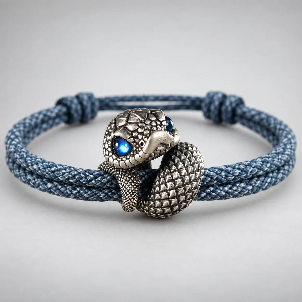 Bracelet Cordon Serpent Lové Bleu