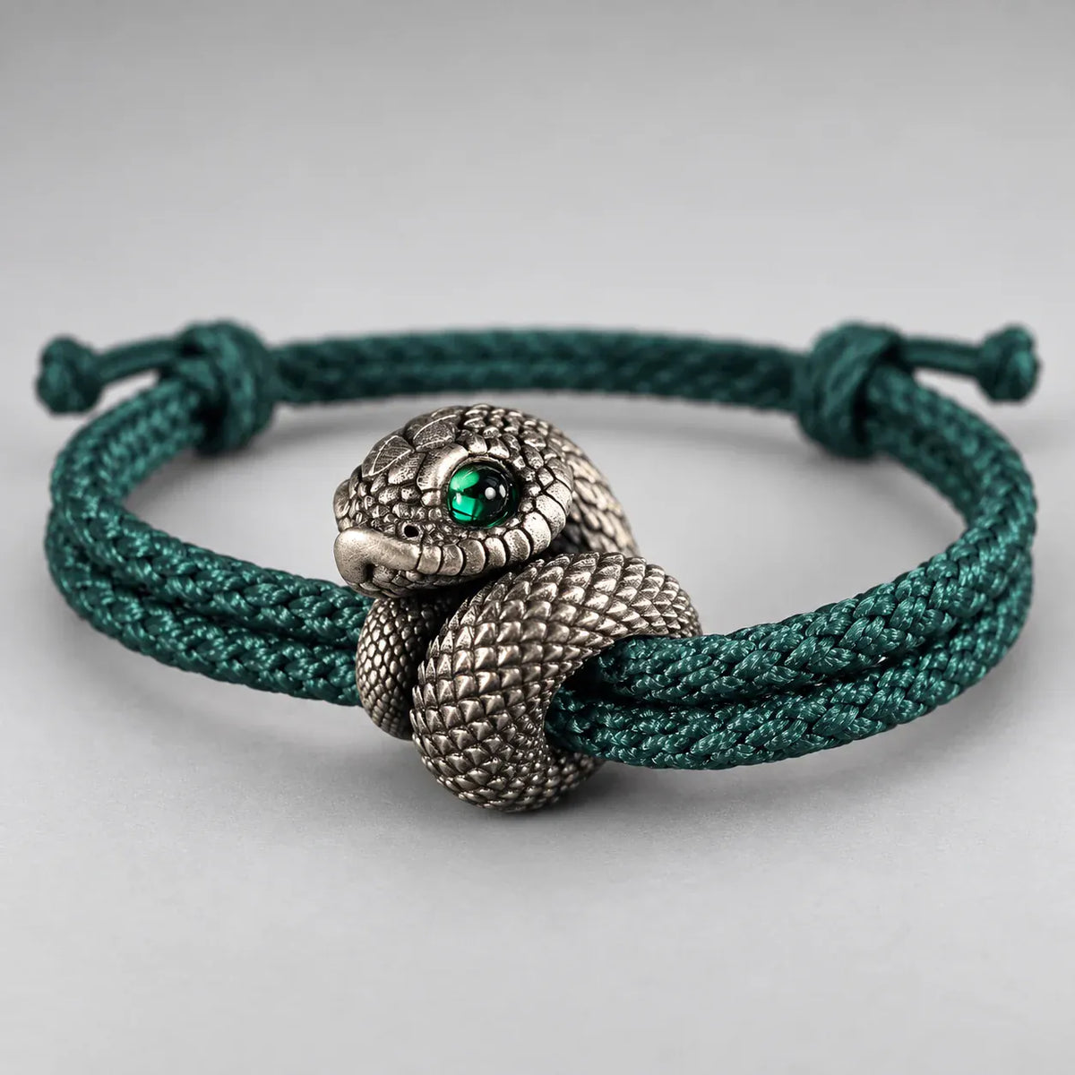 Bracelet Cordon Serpent Lové Vert