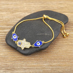 Bracelet Coulissant Trois Mains de Fatima Émaillées - Vignette | Médiéfan