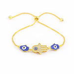 Bracelet Coulissant Trois Mains de Fatima Émaillées - Vignette | Médiéfan