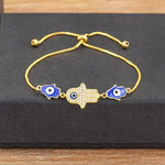 Bracelet Coulissant Trois Mains de Fatima Émaillées - Vignette | Médiéfan