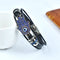 Bracelet Cuir Multirangs Main de Fatima et Œil Bleu