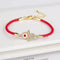 Bracelet Cuir Tressé Rouge Main de Fatima Sertie Rouge