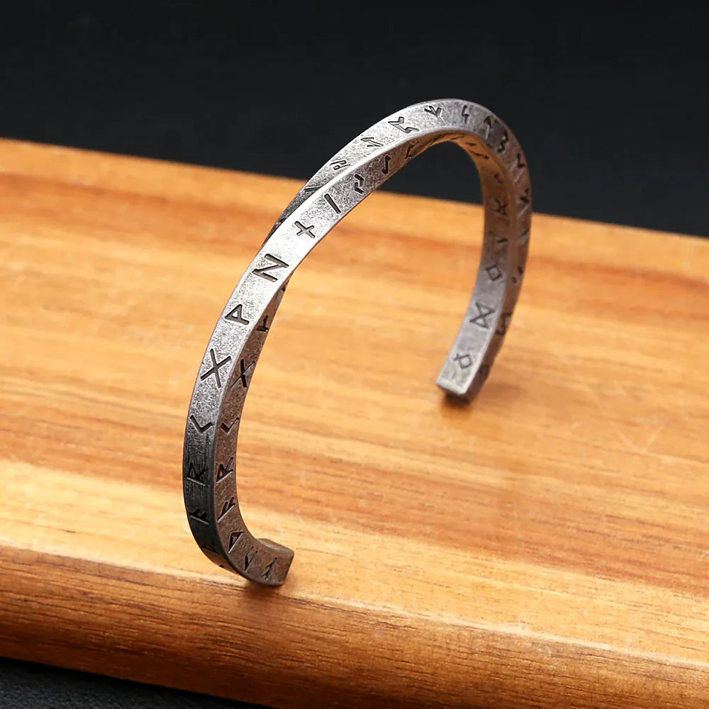 Bracelet d'ouverture Mobius en acier inoxydable 316L, Runes Viking, pour hommes et femmes, amulette païenne nordique, bijoux Talisman