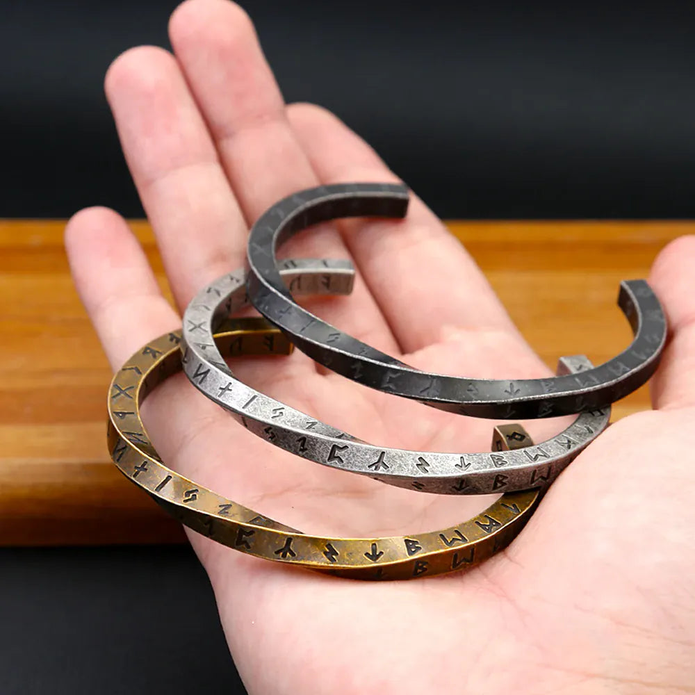 Bracelet d'ouverture Mobius en acier inoxydable 316L, Runes Viking, pour hommes et femmes, amulette païenne nordique, bijoux Talisman