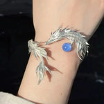 Bracelet Dragon Élégant à Gemme Bleue - Vignette | Médiéfan