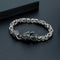 Bracelet en acier inoxydable tête de dragon viking pour homme, chaîne byzantine à nœud celtique, bracelet rétro, amulette de guerrier nordique, bijoux punk Dragon / 19CM