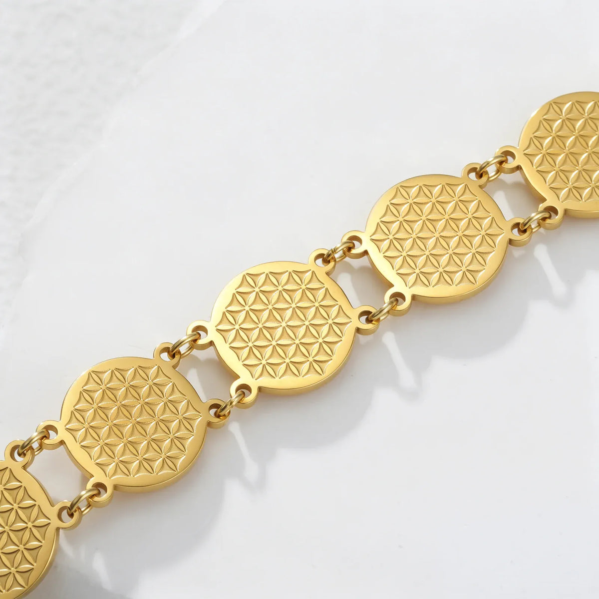 Bracelet Fleur de Vie à Pétales Gravés