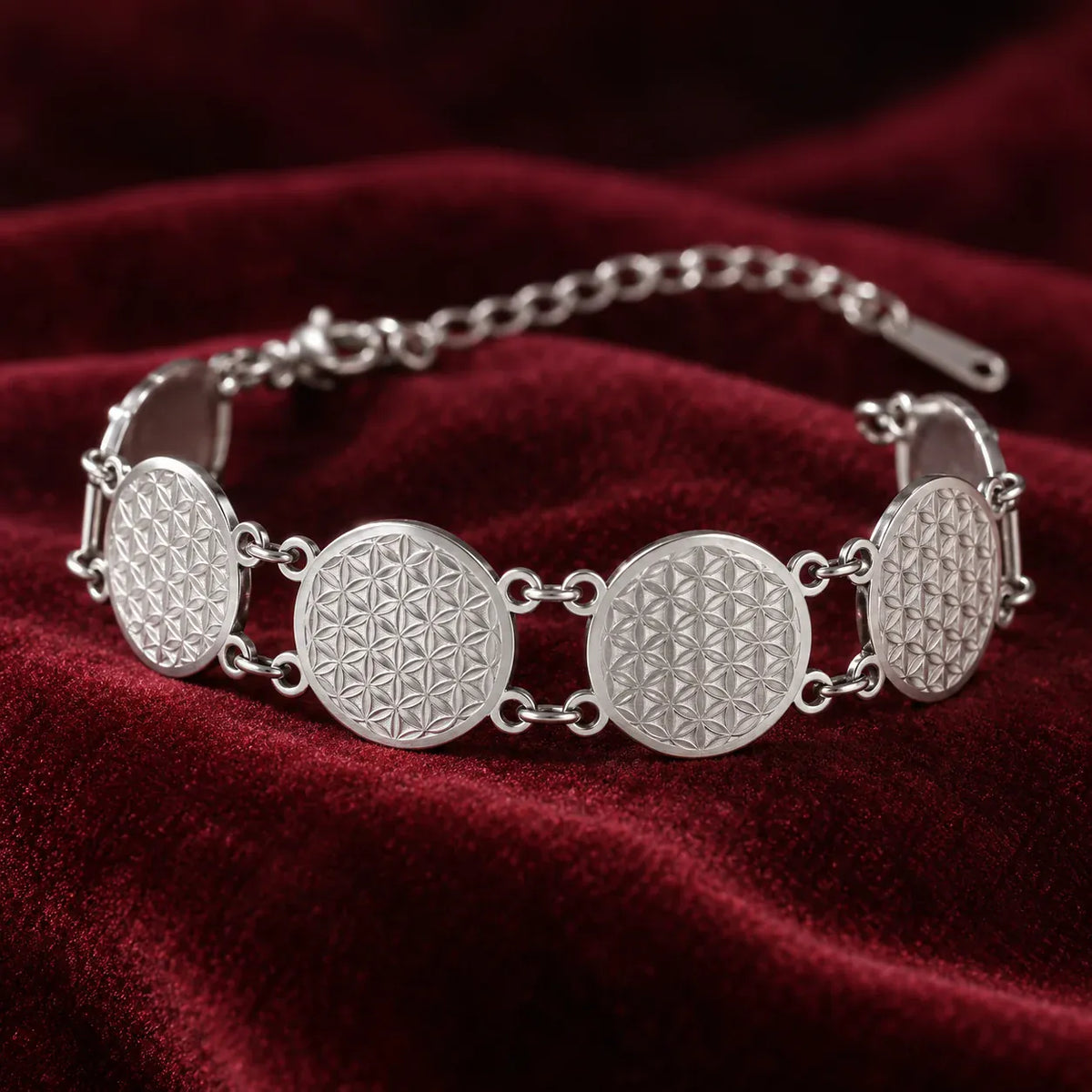 Bracelet Fleur de Vie à Pétales Gravés