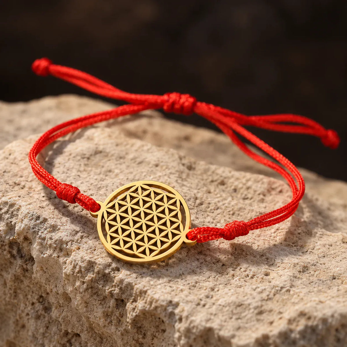 Bracelet Fleur de Vie sur Cordon Coulissant