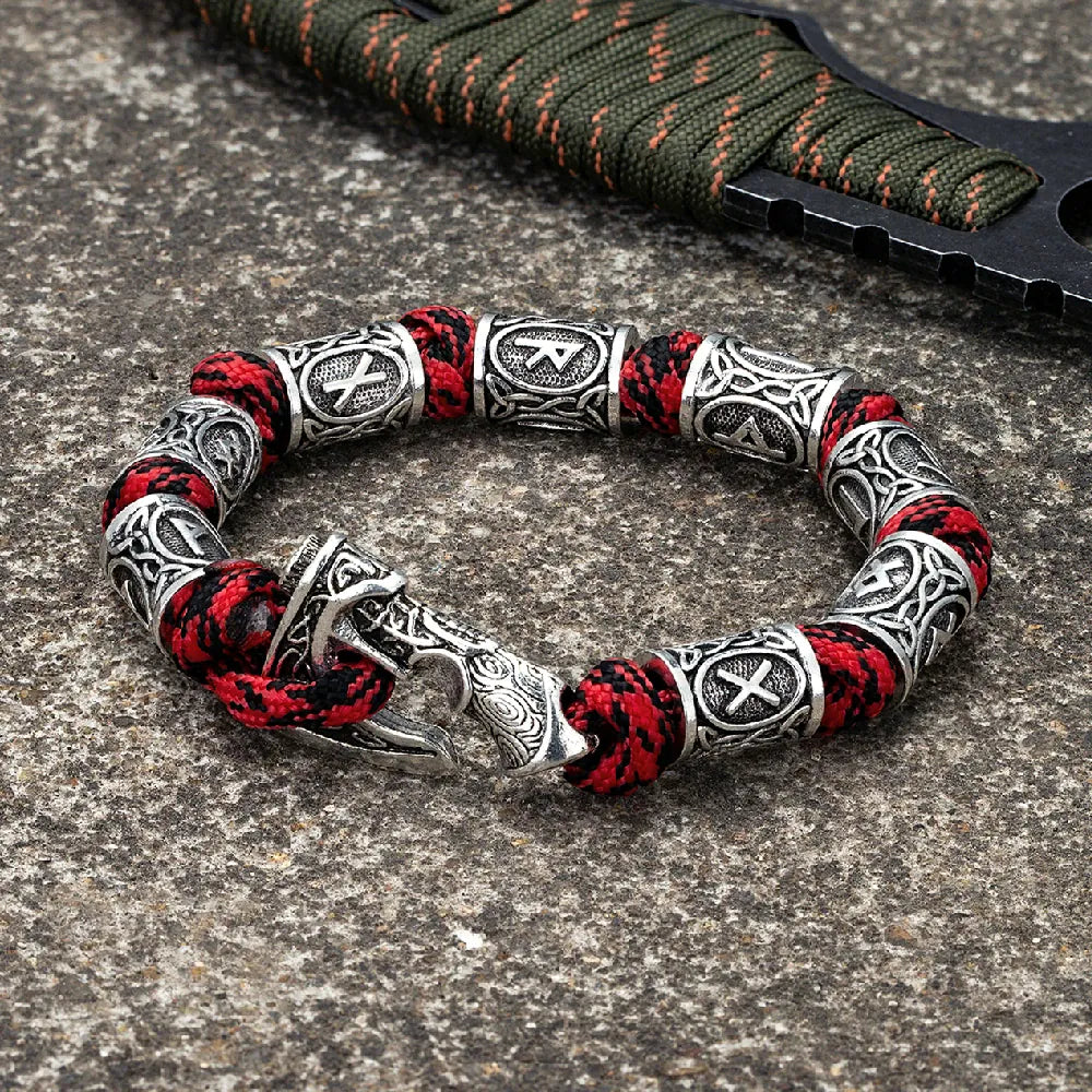 Bracelet Hache Viking Camouflage Rouge / 19 cm