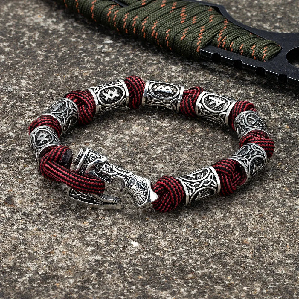 Bracelet Hache Viking Rouge / 19 cm