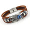 Bracelet Lanières Marron Main de Fatima et Œil Marron