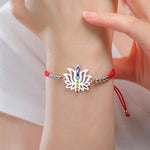 Bracelet Lotus 7 Chakras sur Cordon Tressé - Vignette | Médiéfan