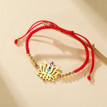 Bracelet Lotus 7 Chakras sur Cordon Tressé - Vignette | Médiéfan