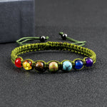 Bracelet Macramé Tressé 7 Perles de Chakras - Vignette | Médiéfan