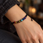 Bracelet Macramé Tressé 7 Perles de Chakras - Vignette | Médiéfan