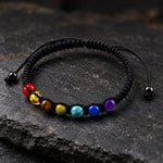 Bracelet Macramé Tressé 7 Perles de Chakras - Vignette | Médiéfan