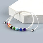 Bracelet Macramé Tressé 7 Perles de Chakras - Vignette | Médiéfan