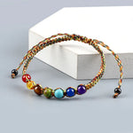 Bracelet Macramé Tressé 7 Perles de Chakras - Vignette | Médiéfan