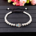 Bracelet Perles Serties Main de Fatima Turquoise - Vignette | Médiéfan