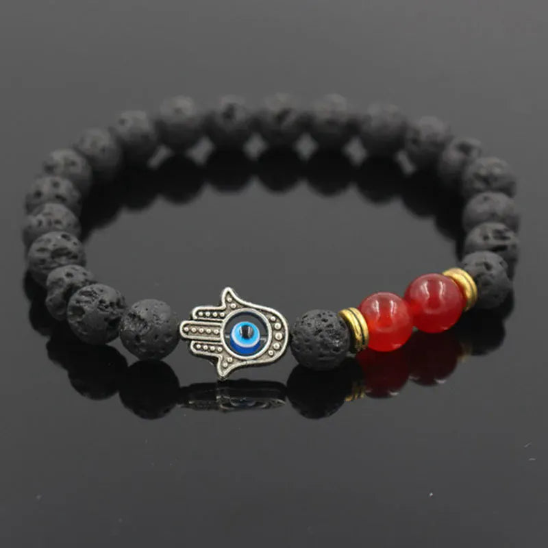 Bracelet Pierre de Lave Main de Fatima