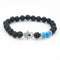 Bracelet Pierre de Lave Main de Fatima Bleu