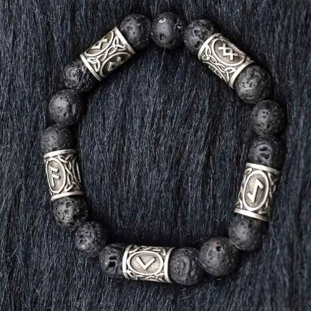 Bracelet Pierre de Lave Runique