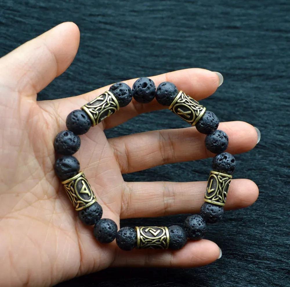 Bracelet Pierre de Lave Runique