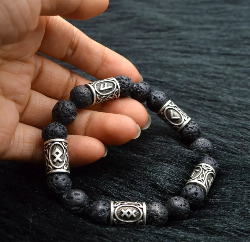 Bracelet Pierre de Lave Runique