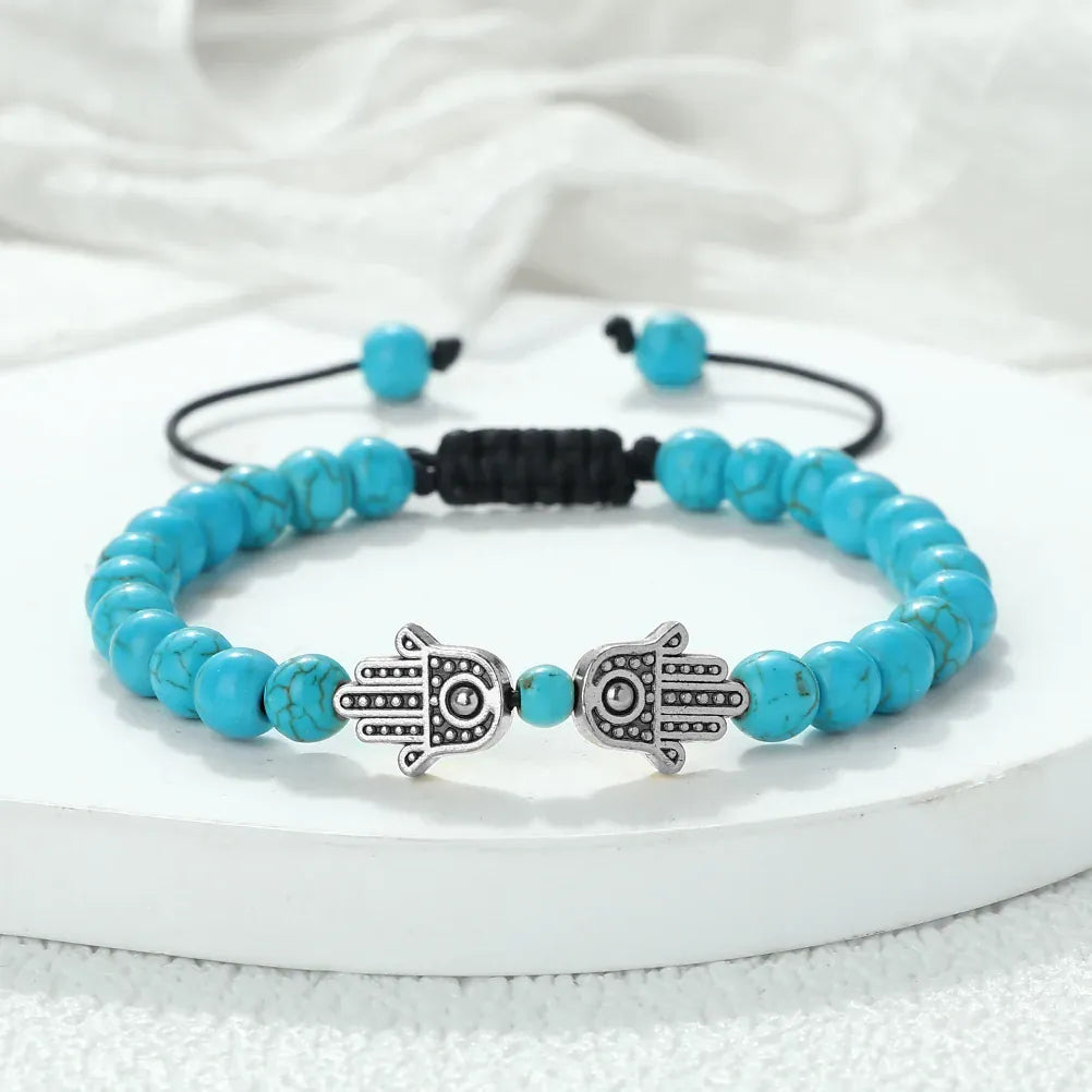 Bracelet Pierres Naturelles Deux Mains de Fatima