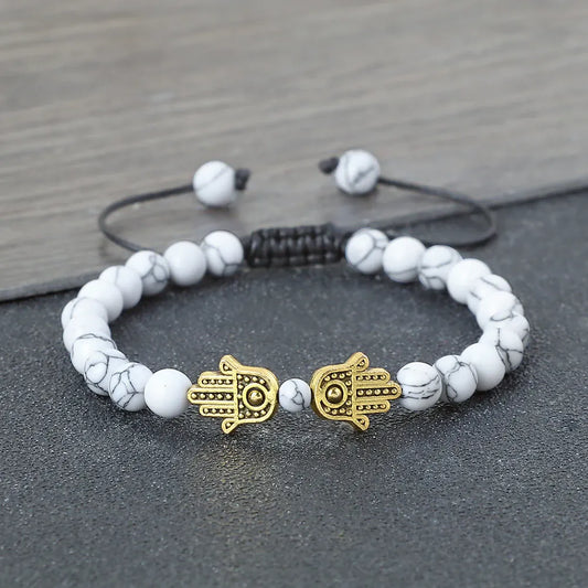Bracelet Pierres Naturelles Deux Mains de Fatima