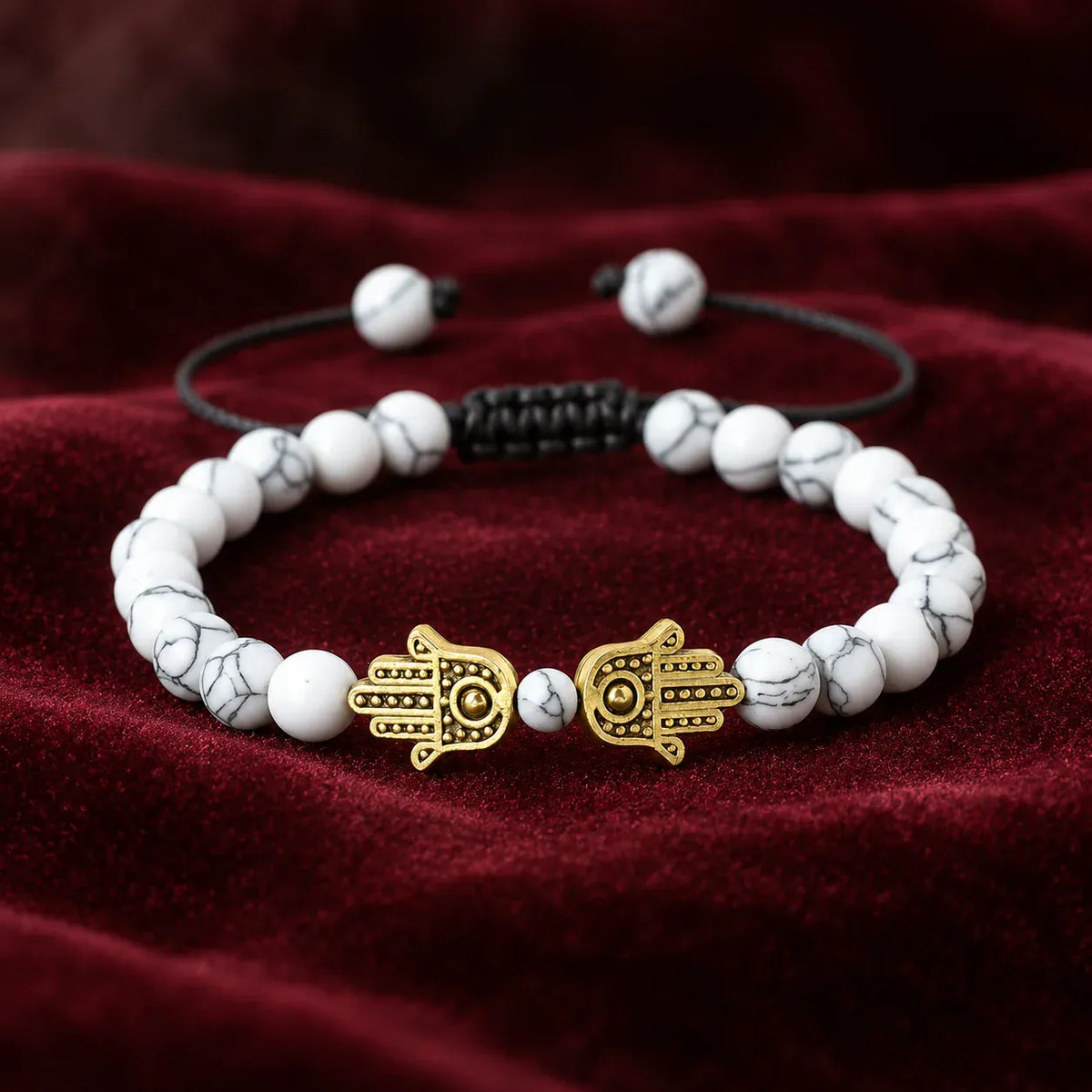 Bracelet Pierres Naturelles Deux Mains de Fatima