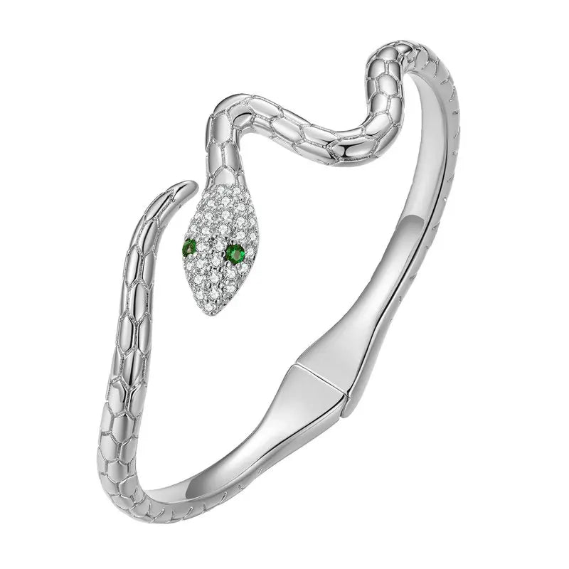 Bracelet Serpent Femme à Tête Scintillante