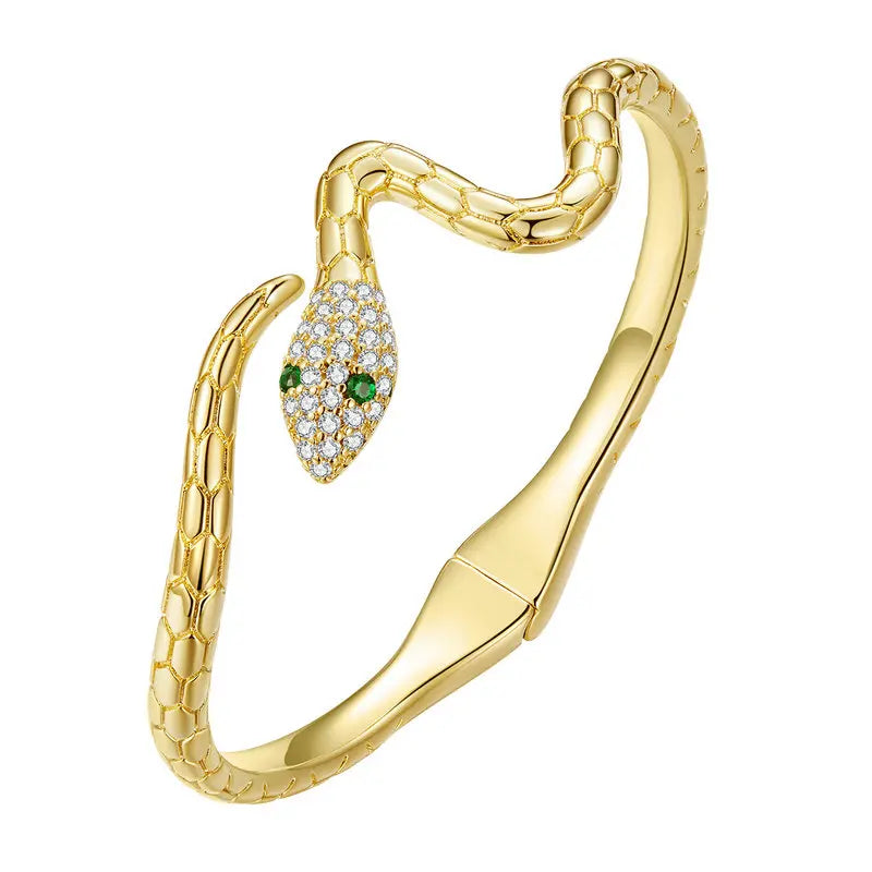 Bracelet Serpent Femme à Tête Scintillante