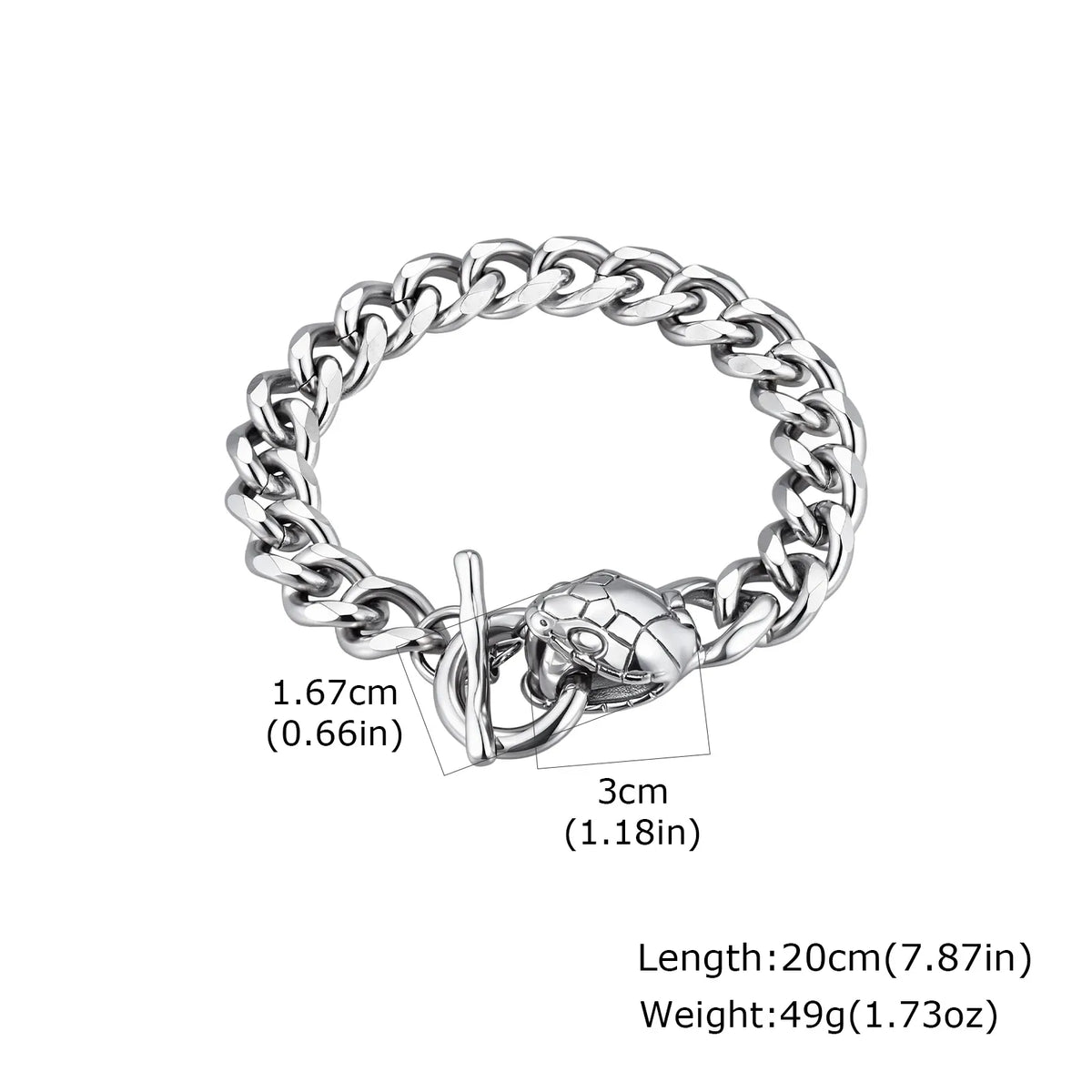 Bracelet Serpent Homme Maille Gourmette